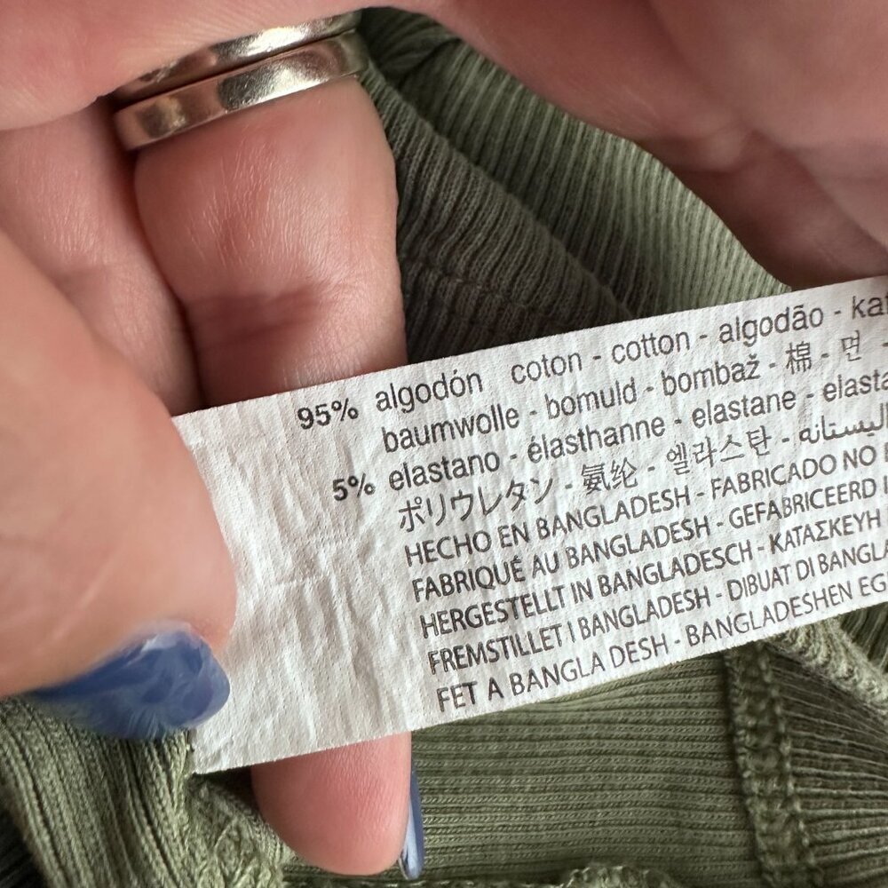 2/$30 ZARA Drawstring Detail Ruched Crop Top Olive Small #A1261 - Picture 10 of 11